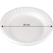 Empressco 100 Adet 20CM Köpük Tabak Beyaz 20 x 20