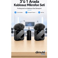 Msy Elektronik 3'Ü 1 Arada Kablosuz Mikrofon Seti – Gürültü Önleyici, Type-C Uyumlu, 2x Verici