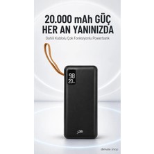 20.000 Mah Garantili & LED Işıklı Siyah Powerbank Kesintisiz Güç