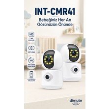 Dimute Shop INT-CMR41 2mp Çift Lens Bebek Kamerası – 2 Yönlü Ses, Mobil Uygulama Destekli Güvenlik Kamerası