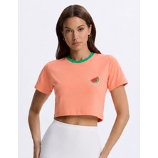 Organickid Watermelon Kadın Somon Crop T-Shirt