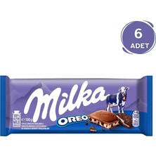 Milka Sütlü Tablet Çikolata Oreo Parçacıklı 6×100 g İsviçre Menşeli Tatlı Atıştırmalık