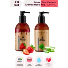 Rekze Çilekli ve Natural Aromalı Vücut Masaj Yağı Seti 2 x 120 ml