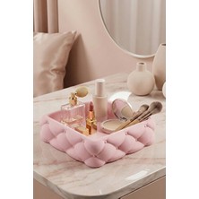 Velmora Pastel Pembe Kapitone Makyaj Organizeri ile Şık ve Fonksiyonel Saklama | Makyaj & Takı Organizeri