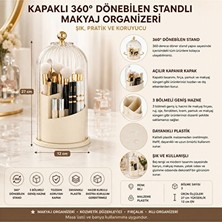 Velmora Kapaklı Döner Makyaj Organizeri: Fırça ve Ruj Saklama Standı | Makyaj & Takı Organizeri