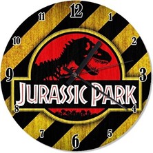 Velmora 50 cm Çap Jurassic Park Temalı Büyük | Duvar Saati