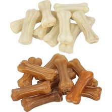 Empressco 8cm Naturel ve Beyaz Press Çiğneme Kemiği 2X10LU Paket