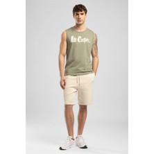 Lee Cooper Summer Erkek Regular Fit %100 Pamuk Baskılı Bisiklet Yaka Atlet Yeşil