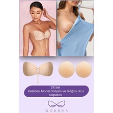 Velmora Kelebek Tasarımlı Sütyen ve Yapışkanlı Nipple Pad Seti - Dolgun ve Güçlü Gö | Iç Giyim Aksesuarı