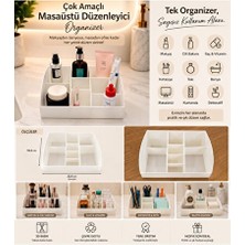 Velmora Çok Amaçlı 9 Bölmeli Masaüstü Organizer: Makyaj ve Kırtasiye | Makyaj & Takı Organizeri