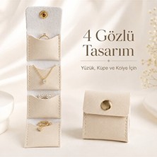 Velmora Mini Takı Çantası, 4 Gözlü Seyahat ve Saklama Düzenleyici | Makyaj & Takı Organizeri
