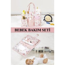 Velmora Pembe Bebek Bakım Seti, Çok Fonksiyonlu ve Şık Tasarım | Bebek Bakım Çantası