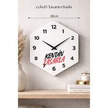 Velmora Kişiye Özel Fotoğraflı Mdf , 20 cm Altıgen Tasarım | Duvar Saati