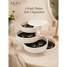 Velmora Döner Katlı Takı Organizeri - 360 Derece Dönebilen Yüzük ve Takı Kutusu | Makyaj & Takı Organizeri
