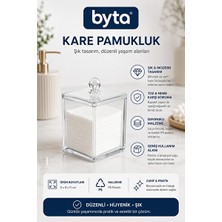 Velmora Kristal Kare Makyaj Pamuğu Saklama Kutusu ve Banyo Organizeri | Makyaj & Takı Organizeri