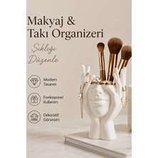 Velmora Minimal Yüz Tasarımlı Makyaj ve Takı Organizeri | Makyaj & Takı Organizeri