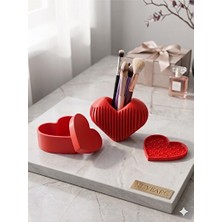 Velmora Romantik Red Heart Koleksiyonlu Takı ve Makyaj Organizeri, Şık ve Işlevsel | Makyaj & Takı Organizeri