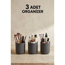 Velmora Gri Renkli Çok Amaçlı Kozmetik ve Tarak Düzenleyici - 900 ml | Makyaj & Takı Organizeri