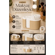 Velmora Modern Tasarımlı Makyaj Pamuğu ve Kulak Çubuğu Düzenleyici | Makyaj & Takı Organizeri