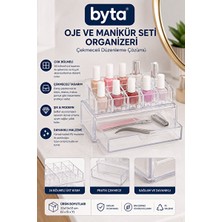 Velmora Şeffaf Oje ve Manikür Seti Organizeri – Çok Bölmeli Saklama Kutusu | Makyaj & Takı Organizeri