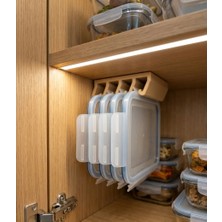 Plastobe Saklama Kabı Kapak Askısı Mutfak Dolap Düzenleyici Aparat Hanger 365+ (4 Kanallı)