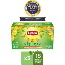 Lipton Osmantus Çiçek Bahçesi Aromalı Yeşil Çay 18LI x 3 Adet