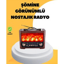 Velmora Taşınabilir Şömine Görünümlü Bluetooth Hoparlör, Solar Şarjlı ve Alev Tasar | Nostaljik Radyo