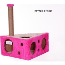 Velmora Peynir Temalı Kedi Tırmalama Platformu - Pembe, 67 cm | Kedi Tırmalaması