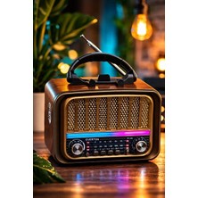 Velmora Everton LED Işıklı Bluetooth Radyo ve Taşınabilir Hoparlör | Nostaljik Radyo