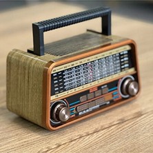 Velmora Vintage Ahşap Görünümlü Bluetooth Radyo, USB ve Sd Kart Desteği | Nostaljik Radyo