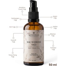 Monoville Saç Maskesi Yağı 50 ml Cam Şişe (Hair Mask Oil)