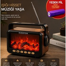 Velmora Retro Şömine Efektli Solar Bluetooth Hoparlör - Ortam Atmosferi Yaratır | Nostaljik Radyo