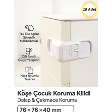 Velmora Çocuk Güvenliği Köşe Koruma Kilidi, Çift Taraflı Yapışkanlı ve Güvenli | Koruyucu ve Kilit