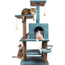 Velmora Oyun ve Dinlenme Alanı: Salıncaklı Yuvalı Kedi Evi ve Platformu | Kedi Tırmalaması