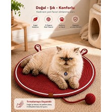 Velmora El Örgüsü Kedi Tırmalama Matı ve Oyun Alanı, Konforlu Dinlenme | Kedi Tırmalaması