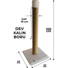 Velmora Kalın Borulu Kedi Tırmalama Tahtası - Sağlam ve Uzun Ömürlü Tasarım | Kedi Tırmalaması