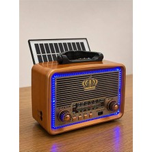 Velmora Güneş Enerjili ve Müzik Çalar, Ledli Tasarım | Nostaljik Radyo