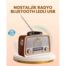 Velmora Eskitme Ahşap Bluetooth Radyo ve LED Aydınlatmalı Dekoratif Parça | El Aletleri Aksesuar Seti