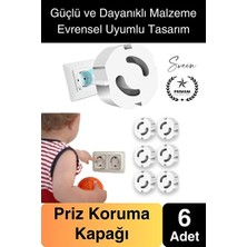 Velmora Çocuk Güvenliği Için Sert Plastik Priz Koruma Seti, 6 Parça | Koruyucu ve Kilit