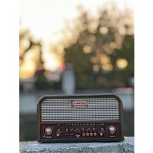 Velmora Ahşap Görünümlü Bluetooth Radyo ve Hoparlör, Retro Tasarım | Nostaljik Radyo