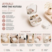 Velmora Aynalı Takı Kutusu - Bölmeli ve Taşınabilir Mini Saklama Çantası | Makyaj & Takı Organizeri