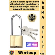 Velmora Sarı Çelik Güvenlik Kilidi, 25 Mm, Uzun Asma | Koruyucu ve Kilit