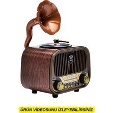 Velmora Şık Ahşap Görünümlü Bluetooth Hoparlör | Nostaljik Radyo