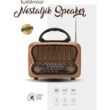Velmora Retro Bluetooth Mp3 Radyo ve Fm/am Şarjlı Hoparlör, USB ve Tf Kart Destekli | Nostaljik Radyo