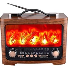 Velmora Şömine Görünümlü Bluetooth Radyo ve Müzik Kutusu | Nostaljik Radyo