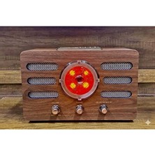 Velmora Büyük Boy Ahşap - Bluetooth ve Sd Kart Girişli, Şarjlı | Nostaljik Radyo