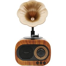 Velmora Retro Gramofon Görünümlü Bluetooth Hoparlör, Yüksek Ses Seviyesi | Nostaljik Radyo