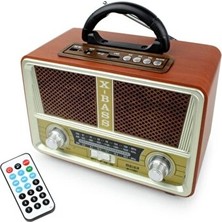 Velmora Ahşap Görünümlü ve Bluetooth Hoparlör, Fm ve USB Destekli | Nostaljik Radyo
