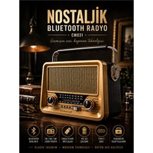 Velmora Retro Ahşap Desenli Bluetooth Radyo, Nostaljik ve Taşınabilir | Nostaljik Radyo