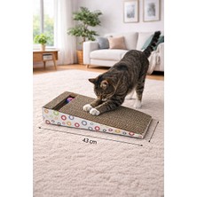 Velmora Rampalı Karton Kedi Tırmalama - Top ve Kedi Nanesi Hediyeli | Kedi Tırmalaması
